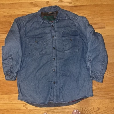 Route 66 Fleece Line Denim Button Up Shirt Men’s Large - Image 1 of 4