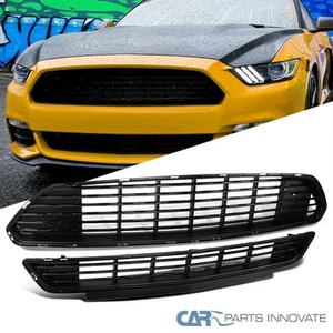 Fits 15-17 Ford Mustang California Style Mesh Front Upper Bumper+Lower Grille - Picture 1 of 10