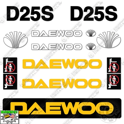 Kit de calcomanías para carretilla elevadora Daewoo D25S-3 - ¡VINILO 3M AL AIRE LIBRE 7 AÑOS! Foto 1 de 2