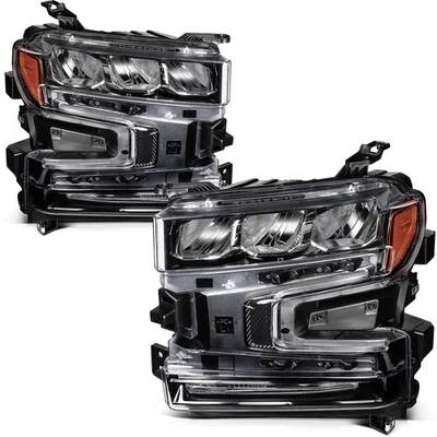 For 2019 2020-2022 Chevy Silverado 1500 Headlights w/ Halogen Signal Bar Pair Foto 1 de 4