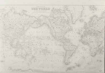 Restoration Hardware Baby & Child World Map Grand Canvas Wall Tapestry ~ 10x7.3 - Image 1 of 4