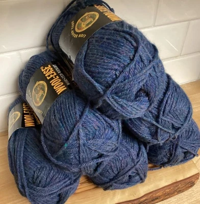 Lion Brand Wool Ease Yarn Blue Mist 115 Denim 197 Yd Skein 6 Pc Lot - Image 1 of 4