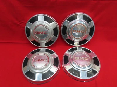 (4) VTG 1973-86 GMC 3/4 1 TON TRUCK 12 DOG DISH POVERTY HUBCAP C20 C30 - Image 1 of 4