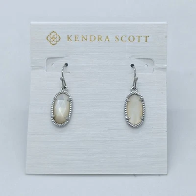 Nuevos pendientes colgantes de plata Kendra Scott Lee con carcasa de marfil Foto 1 de 2