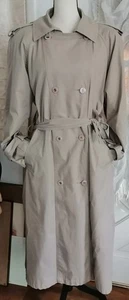Vintage British Mist Trench Coat Women Size 10 Double Breast Fleece Lined - Picture 1 of 5