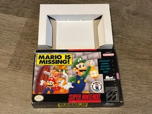 Mario is Missing Super Nintendo Snes *Solo caja y bandeja* Sin juego auténtico - Imagen 1 de 8