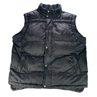 GAP Puffer Vest Mens XXL Jacket Black Full Zip Outdoor Quilted Sleeveless - Image 1 of 4