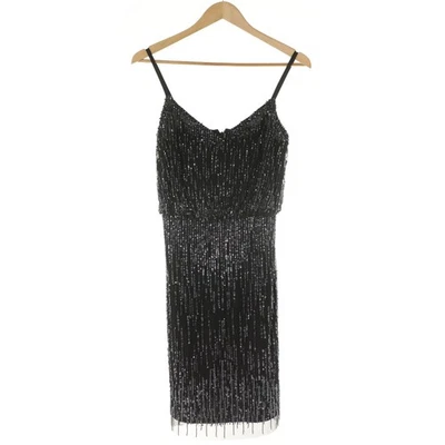 Adrianna Papell Sleeveless Beaded Sequin Little Black Cocktail Dress Women 6 LBD - Image 1 of 4