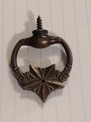 ANTIQUE ORNATE SINGLE PULL 1 3/4" Star/Flower Motif  - Image 1 of 3