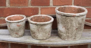 3er Set Töpfe Blumentopf Übertopf Zement Shabby Landhausstil Pflanztopf Topf GR - Bild 1 von 5
