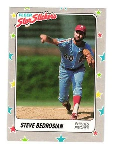 1988 Fleer Star Sticker #107 Steve Bedrosian Philadelphia Phillies - Bild 1 von 2