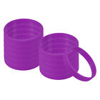 12Pcs Silicone Bracelet Rubber Wristband Blank Sport Bands Purple