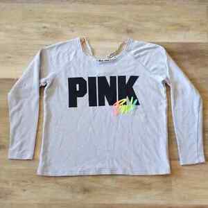 PINK Victoria's Secret Graphic Pullover Sweatshirt Grey Size M