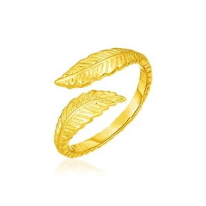 Anillo de dedo del pie estilo bypass de oro amarillo de 14k con hojas - Imagen 1 de 1