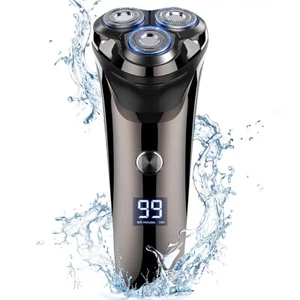 4D Electric IPX7 Waterproof Electric Razor Dry Wet Rotary Rechargeable Shaver - Picture 1 of 8