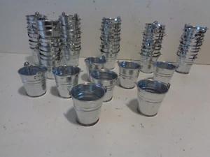 68 NEW Small Tin Pails with Handles, Galvanized Metal Buckets FREE SHIP - Picture 1 of 4