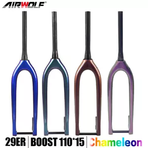 AIRWOLF Carbon 29er Boost MTB Rigid Fork 15*110mm Disc Brake Tapered Mountain - Picture 1 of 33