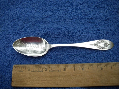 Good Large SANDUSKY OHIO Souvenir Spoon-Lunt MOUNT VERNON-Mono C Cover