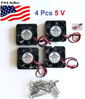 4 Pcs 5V 12V 24V 40mm Cooling Computer Fan 4010 40x40x10mm DC 3D Printer 2-Pin - Image 1 of 4