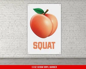 Squat Peach Banner - Motivierende Wandkunst für Home Gym - Bild 1 von 6
