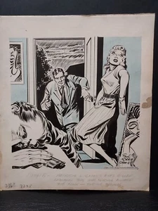 PAUL NORRIS Detective NOIR illustration ORIGINAL ART 1948 bullet in head BLOOD - Picture 1 of 9
