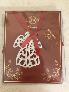 Lenox Charms Fine Ivory China Pierced Angel Gift Tag Christmas Tree Ornament New - Picture 1 of 7