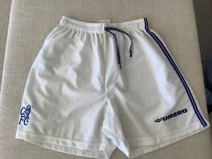Chelsea Football Shorts 1998/99 30 Inch Waist White - Picture 1 of 3