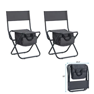 2X Portable Camping Chair Outdoor Heavy Duty Folding Fishing Chair w/Storage Bag - Picture 1 of 13