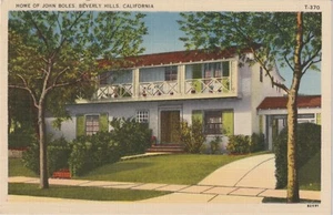 BEVERLY HILLS, KALIFORNIEN POSTKARTE Haus von John Boles - Bild 1 von 2
