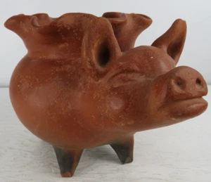 Vintage Terracotta Pig Planter 9" Tall 12" Long - Picture 1 of 14
