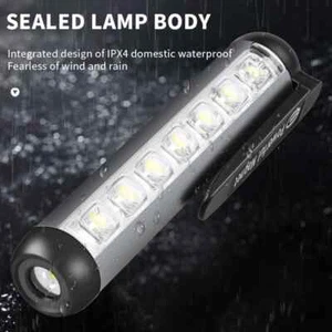 COB Flashlight with Pen Holder Magnet Portable Penlight Camping Small Lantern - Picture 1 of 9