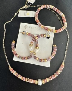 Kendra Scott Set Beaded Gold/Multicolor/ Adjustable/ Streched/Feather Weight - Picture 1 of 3