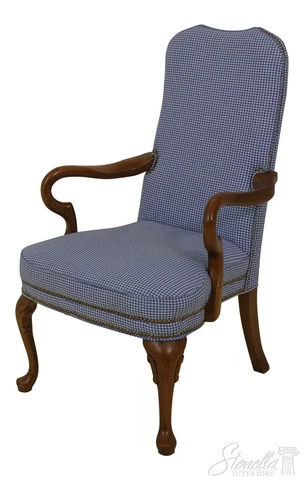 58019EC: FAIRFIELD Blue Print Upholstered Open Armchair Cover