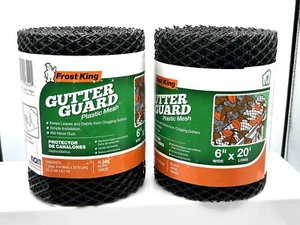 2 Rolls Frost King Gutter Guard Plastic Mesh. Black. 6” X 20’. New. DIY. - Picture 1 of 7