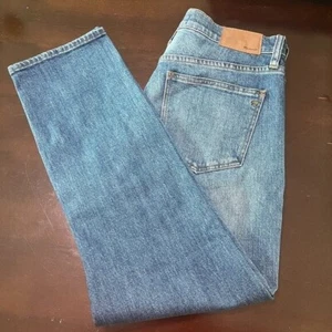 Madewell Straight Crop Medium Wash Factory Distressed Size 28 Denim Jeans - Picture 1 of 9