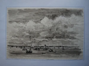 Disegno Inchiostro Camaret 1950/1955 Firmato Pietra Zenobel (1905/1996) - Picture 1 of 9