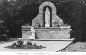 Antiguo hogar de ancianos St. Charles Lourdes Grotto Covington, KY postal de colección RPPC - Imagen 1 de 2