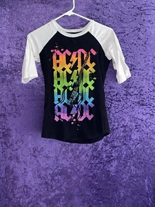 Womens/Juniors Rockware Anthill Trading AC/DC Black Ice Shirt Size M 7/9 Rainbow - Picture 1 of 4