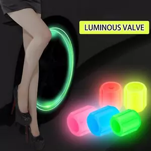 4*Luminous Tire Valve Caps Car Vehicle Wheel-Prank Dust Glow-in the Dark S5F3 - Picture 1 of 28