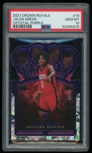 Jalen Green PSA 10 2021 Panini Crown Royale Crystal Purple #79 RC Rookie /25 - Picture 1 of 2