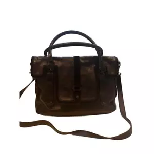 Adrienne Vittadini Bag Leather Multiple Pocket Buckle Shoulder Strap Top Handle* - Picture 1 of 15