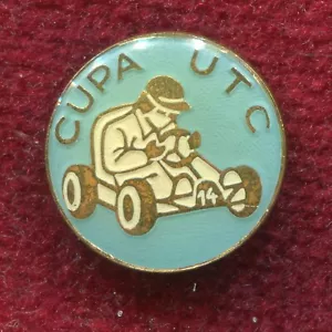 Romania 1980s Young Communists UTC Karting Cup,rare auto Enamel Badge - Picture 1 of 2