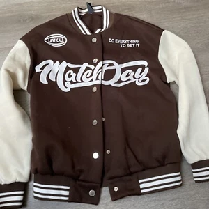 Ladies Brown And Cream SHEIN Baseball Style Jacket Size S - Picture 1 of 3
