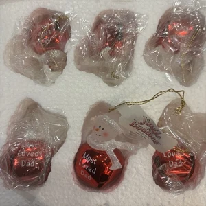 Jingle Buddies Most Loved Dad Schneemann 2,25" hoch Ornament von Roman 6er SET NEU - Bild 1 von 3