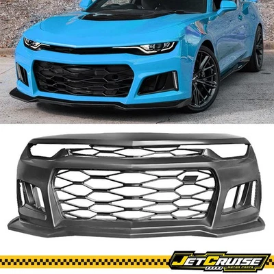 Fits 19-24 Chevy Camaro ZL1 Style Front Bumper Cover Conversion Unpainted PP Foto 1 de 4