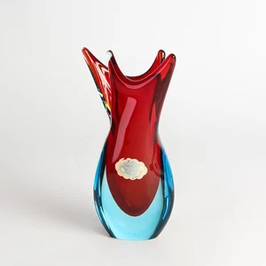 Murano Glas Vase Sommerso Technik 1950-60 dekorativ vintage made in Italy - Picture 1 of 7
