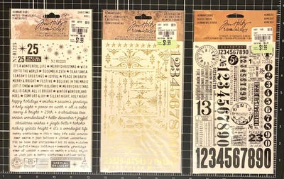 Tim Holtz Idea-ología REMANENTES FROTA NAVIDAD, ACENTOS DORADOS o NÚMEROS Foto 1 de 2