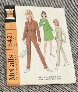60er Vintage McCall's Schnittmuster 8421 - Junior Teen Anzug Gr. 11 - KOMPLETT - Bild 1 von 8