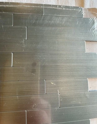 Mosaik ALU Stäbchen gebürstet selbstklebend Bad Wand Fliesenspiegel  30 x ca. 30 - Bild 1 von 4