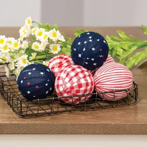 Juego de 6 bolas de trapo Americana Gingham - Imagen 1 de 2